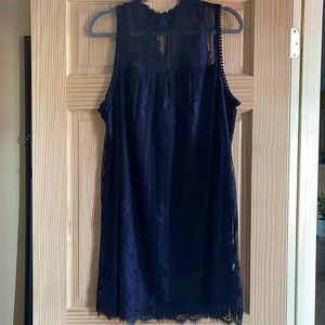 navy blue lace dress